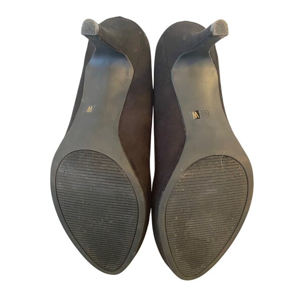 Kelly & Katie Womens Black Faux Suede Round Toe Pumps Size 8.5 W - Picture 7 of 9